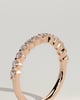 Lucy - Round Shared Prong Accent Stone Wedding Ring - 18k Rose Gold