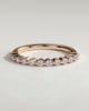 Lucy - Round Shared Prong Accent Stone Wedding Ring - 18k Rose Gold