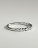 Lucy - Round Shared Prong Accent Stone Wedding Ring - 18k White Gold