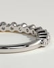 Lucy - Round Shared Prong Accent Stone Wedding Ring - 18k White Gold