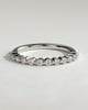 Lucy - Round Shared Prong Accent Stone Wedding Ring - 18k White Gold