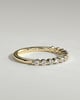 Lucy - Round Shared Prong Accent Stone Wedding Ring - 18k Yellow Gold