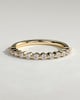 Lucy - Round Shared Prong Accent Stone Wedding Ring - 18k Yellow Gold