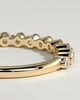 Lucy - Round Shared Prong Accent Stone Wedding Ring - 18k Yellow Gold