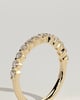 Lucy - Round Shared Prong Accent Stone Wedding Ring - 18k Yellow Gold