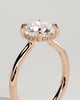 Luna - Round Floating Low Set Flush Solitaire with Hidden Halo - 18k Rose Gold