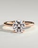 Luna - Round Floating Low Set Flush Solitaire with Hidden Halo - 18k Rose Gold