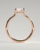 Luna - Round Floating Low Set Flush Solitaire with Hidden Halo - 18k Rose Gold