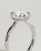 Luna - Round Floating Low Set Flush Solitaire with Hidden Halo - 18k White Gold