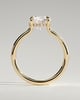 Luna - Round Floating Low Set Flush Solitaire with Hidden Halo - 18k Yellow Gold
