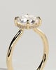 Luna - Round Floating Low Set Flush Solitaire with Hidden Halo - 18k Yellow Gold