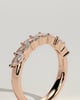 Lydia - Marquise East West Accent Stone with Closed Basket Setting Wedding Ring - 18k Rose Gold