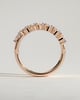 Lydia - Marquise East West Accent Stone with Closed Basket Setting Wedding Ring - 18k Rose Gold