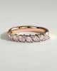 Lydia - Marquise East West Accent Stone with Closed Basket Setting Wedding Ring - 18k Rose Gold