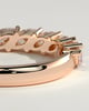 Lydia - Marquise East West Accent Stone with Closed Basket Setting Wedding Ring - 18k Rose Gold