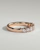 Lydia - Marquise East West Accent Stone with Closed Basket Setting Wedding Ring - 18k Rose Gold
