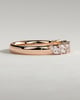 Lydia - Marquise East West Accent Stone with Closed Basket Setting Wedding Ring - 18k Rose Gold