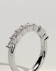 Lydia - Marquise East West Accent Stone with Closed Basket Setting Wedding Ring - 18k White Gold