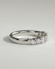Lydia - Marquise East West Accent Stone with Closed Basket Setting Wedding Ring - 18k White Gold