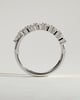 Lydia - Marquise East West Accent Stone with Closed Basket Setting Wedding Ring - 18k White Gold