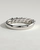 Lydia - Marquise East West Accent Stone with Closed Basket Setting Wedding Ring - 18k White Gold