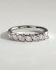 Lydia - Marquise East West Accent Stone with Closed Basket Setting Wedding Ring - 18k White Gold