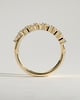 Lydia - Marquise East West Accent Stone with Closed Basket Setting Wedding Ring - 18k Yellow Gold