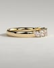 Lydia - Marquise East West Accent Stone with Closed Basket Setting Wedding Ring - 18k Yellow Gold