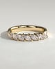 Lydia - Marquise East West Accent Stone with Closed Basket Setting Wedding Ring - 18k Yellow Gold
