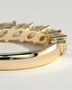 Lydia - Marquise East West Accent Stone with Closed Basket Setting Wedding Ring - 18k Yellow Gold