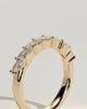 Lydia - Marquise East West Accent Stone with Closed Basket Setting Wedding Ring - 18k Yellow Gold