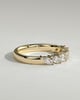 Lydia - Marquise East West Accent Stone with Closed Basket Setting Wedding Ring - 18k Yellow Gold
