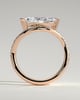 Lynn - Marquise Claw Solitaire with Bead Set Pave Wave Band and East West Setting Engagement Ring - 18k Rose Gold