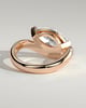 Lynn - Marquise Claw Solitaire with Bead Set Pave Wave Band and East West Setting Engagement Ring - 18k Rose Gold