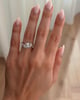 Lynn - Marquise Claw Solitaire with Bead Set Pave Wave Band and East West Setting Engagement Ring - 18k White Gold