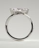 Lynn - Marquise Claw Solitaire with Bead Set Pave Wave Band and East West Setting Engagement Ring - 18k White Gold
