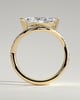Lynn - Marquise Claw Solitaire with Bead Set Pave Wave Band and East West Setting Engagement Ring - 18k Yellow Gold