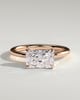 Lyra - Radiant East West Claw Solitaire Engagement Ring - 18k Rose Gold High Setting