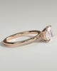 Lyra - Radiant East West Claw Solitaire Engagement Ring - 18k Rose Gold High Setting