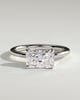 Lyra - Radiant East West Claw Solitaire Engagement Ring - 18k White Gold High Setting