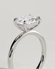 Lyra - Radiant East West Claw Solitaire Engagement Ring - 18k White Gold High Setting