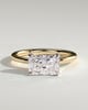 Lyra - Radiant East West Claw Solitaire Engagement Ring - 18k Yellow Gold / 18k White Gold High Setting