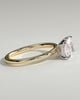Lyra - Radiant East West Claw Solitaire Engagement Ring - 18k Yellow Gold / 18k White Gold High Setting