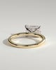 Lyra - Radiant East West Claw Solitaire Engagement Ring - 18k Yellow Gold / 18k White Gold High Setting