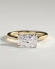 Lyra - Radiant East West Claw Solitaire Engagement Ring - 18k Yellow Gold High Setting