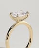 Lyra - Radiant East West Claw Solitaire Engagement Ring - 18k Yellow Gold High Setting