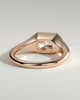 Mackenzie - Radiant East West Bezel Solitaire with Signet Band Engagement Ring - 18k Rose Gold
