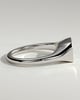 Mackenzie - Radiant East West Bezel Solitaire with Signet Band Engagement Ring - 18k White Gold
