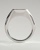 Mackenzie - Radiant East West Bezel Solitaire with Signet Band Engagement Ring - 18k White Gold