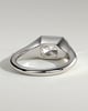 Mackenzie - Radiant East West Bezel Solitaire with Signet Band Engagement Ring - 18k White Gold